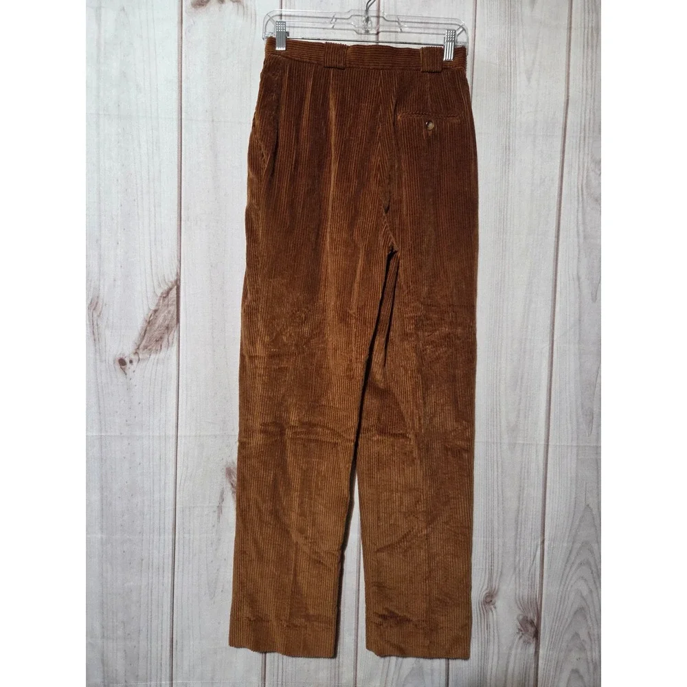 JH Collectibles Vintage Brown Corduroy Pants High Rise Pleated Straight Leg 8